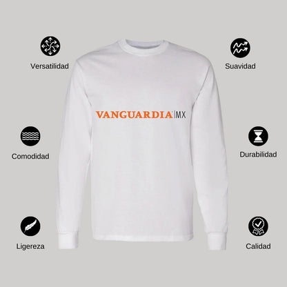 Playera Manga Larga Algodón Blanco Logo