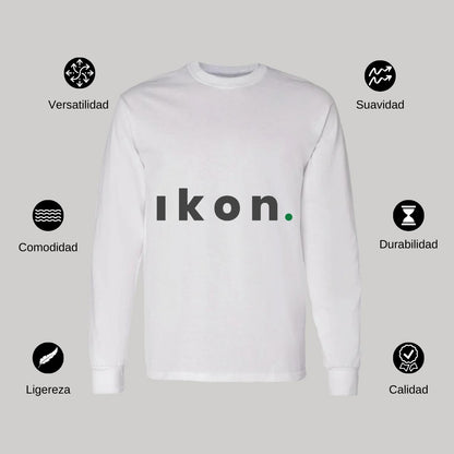 Playera Manga Larga Algodón Blanco Logo