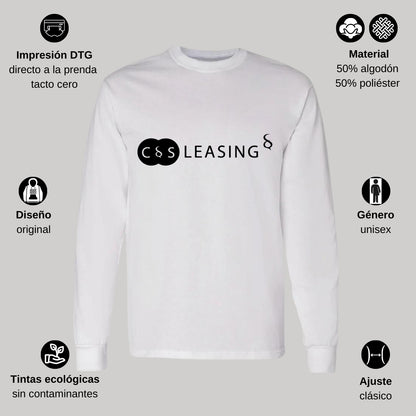 Playera Manga Larga Algodón Blanco Logo