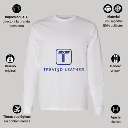 Playera Manga Larga Algodón Blanco Logo