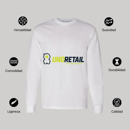 Playera Manga Larga Algodón Blanco Logo
