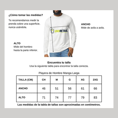 Playera Manga Larga Algodón Blanco Logo