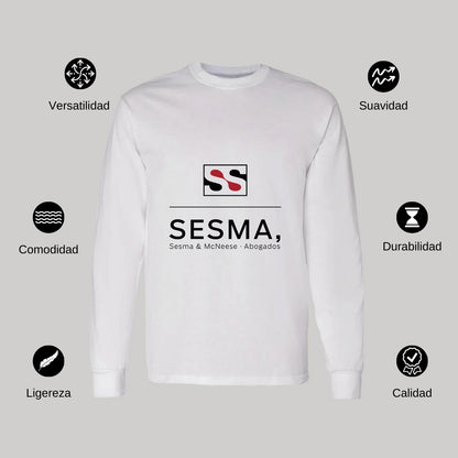 Playera Manga Larga Algodón Blanco Logo