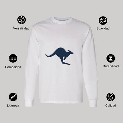 Playera Manga Larga Algodón Blanco Logo