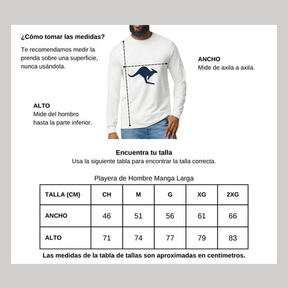 Playera Manga Larga Algodón Blanco Logo