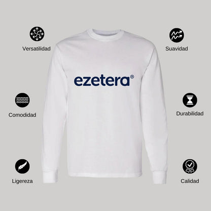 Playera Manga Larga Algodón Blanco Logo