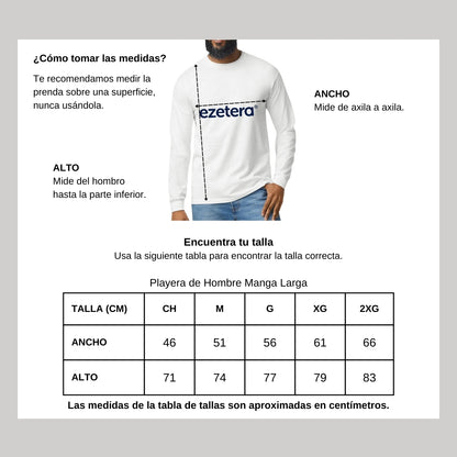 Playera Manga Larga Algodón Blanco Logo