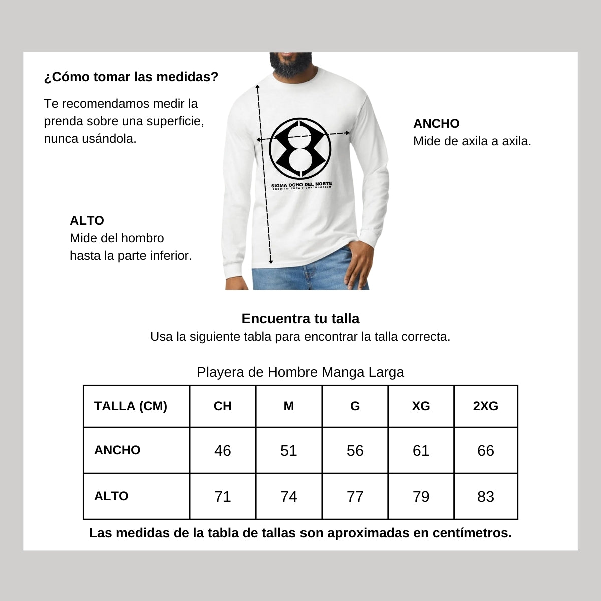 Playera Manga Larga Algodón Blanco Logo