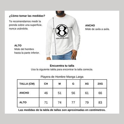 Playera Manga Larga Algodón Blanco Logo