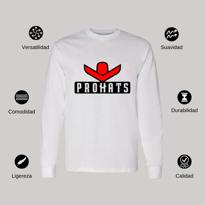 Playera Manga Larga Algodón Blanco Logo