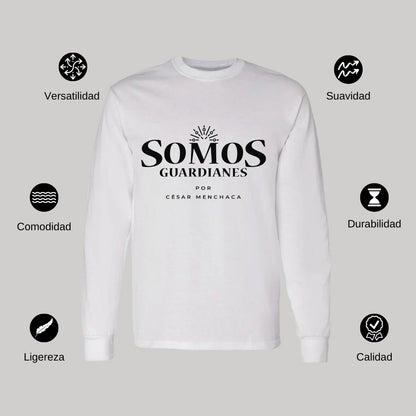 Playera Manga Larga Algodón Blanco Logo