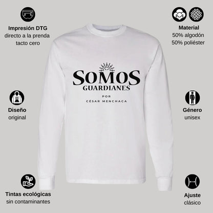 Playera Manga Larga Algodón Blanco Logo