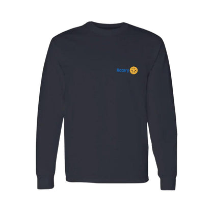 Playera Manga Larga Algodón Negro Escudo