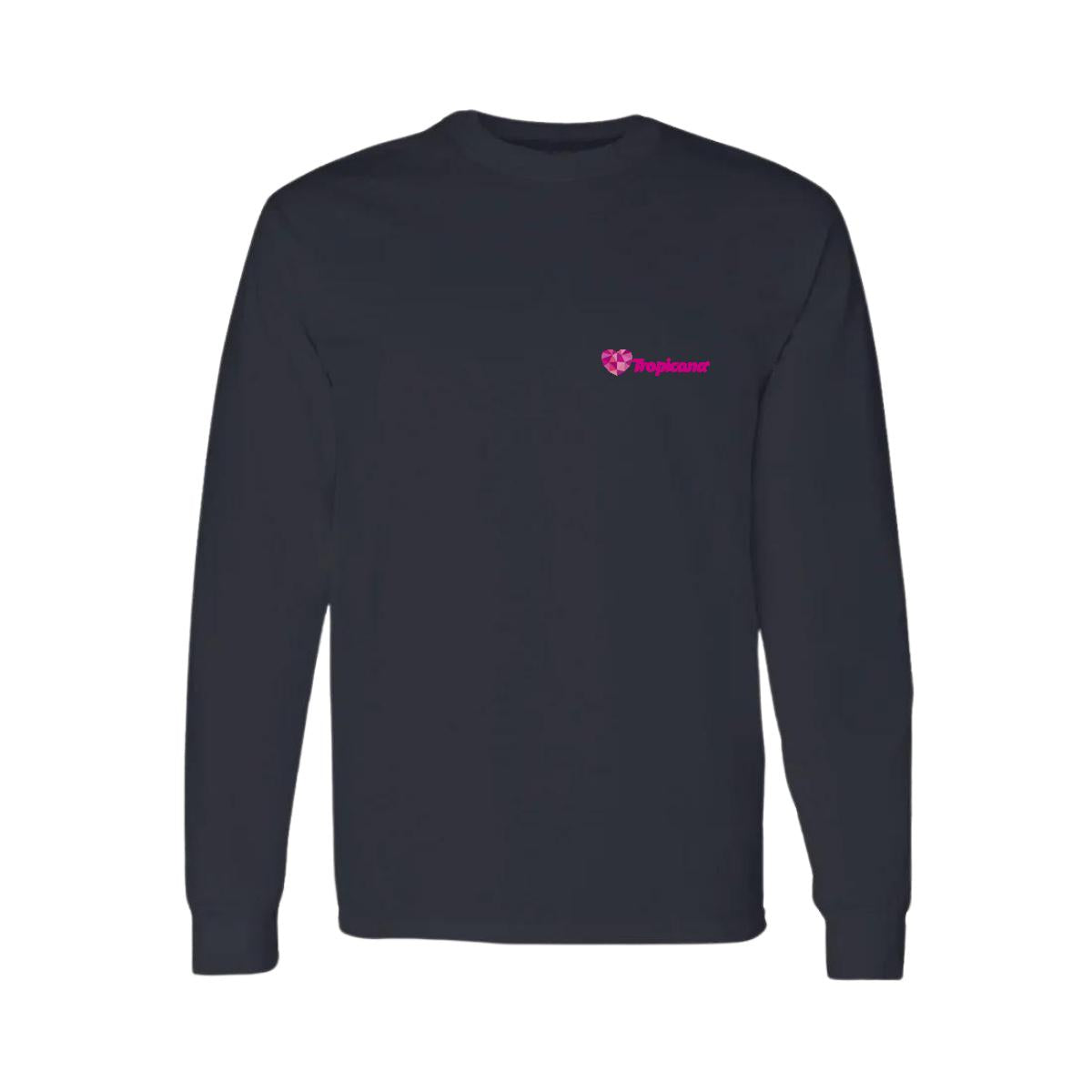 Playera Manga Larga Algodón Negro Escudo