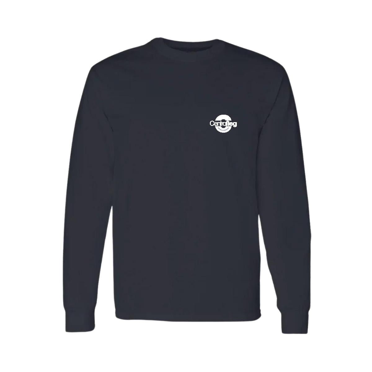 Playera Manga Larga Algodón Negro Escudo