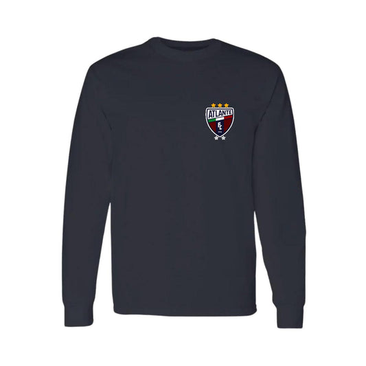 Playera Manga Larga Algodón Negro Escudo