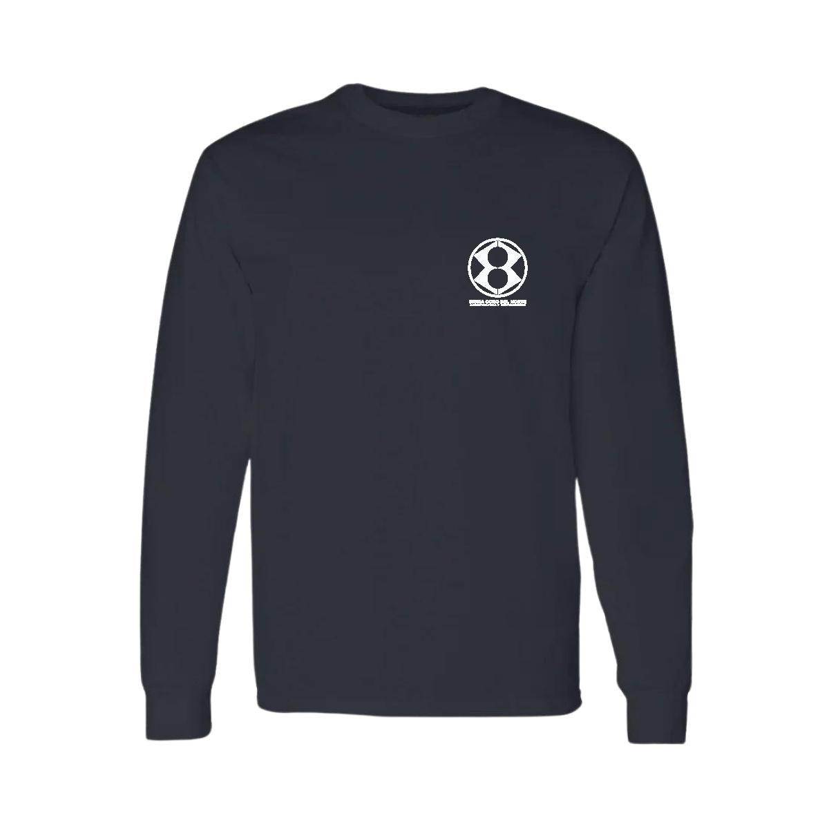 Playera Manga Larga Algodón Negro Escudo