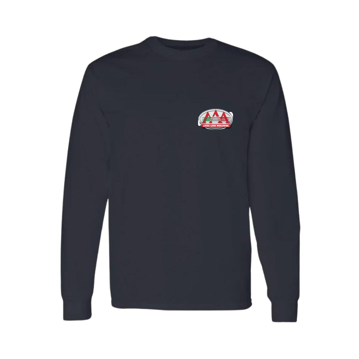 Playera Manga Larga Algodón Negro Escudo