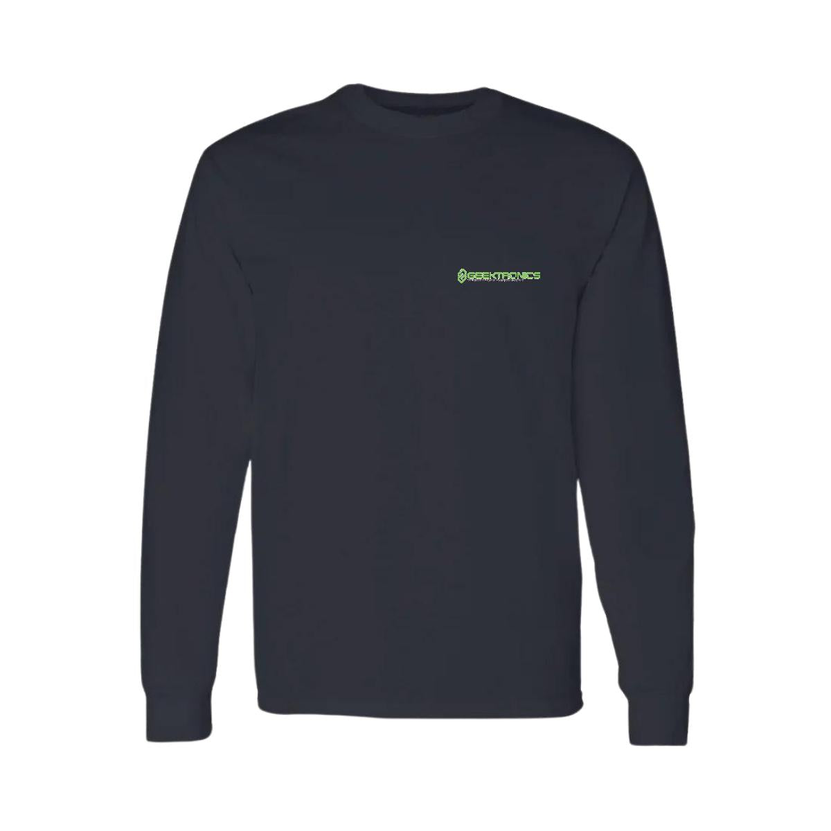 Playera Manga Larga Algodón Negro Escudo