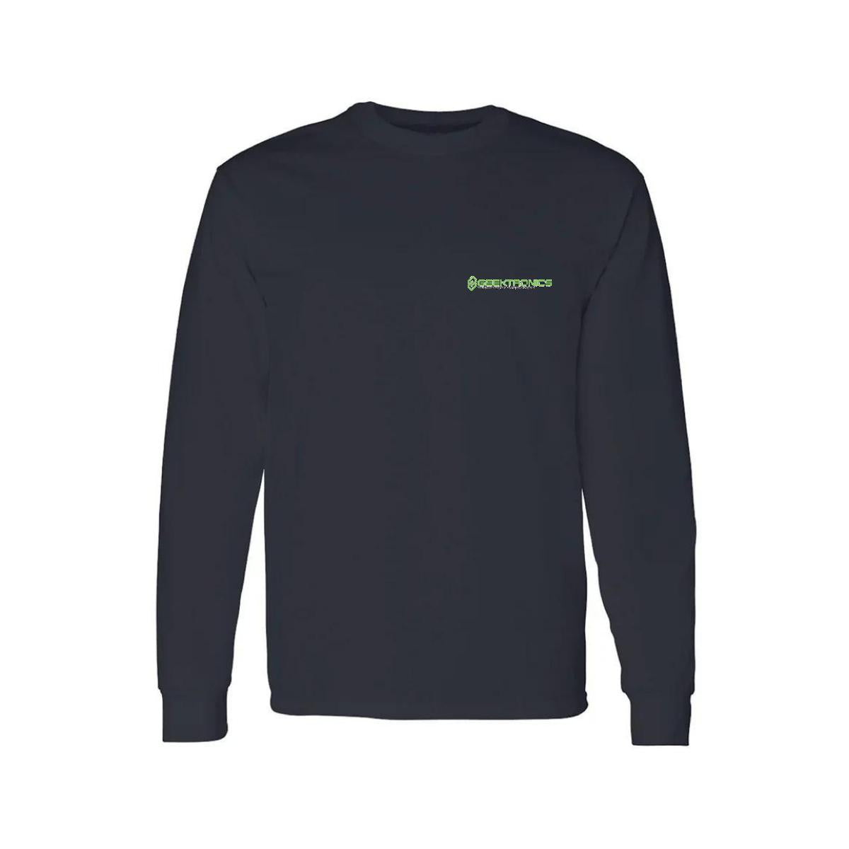 Playera Manga Larga Algodón Negro Escudo