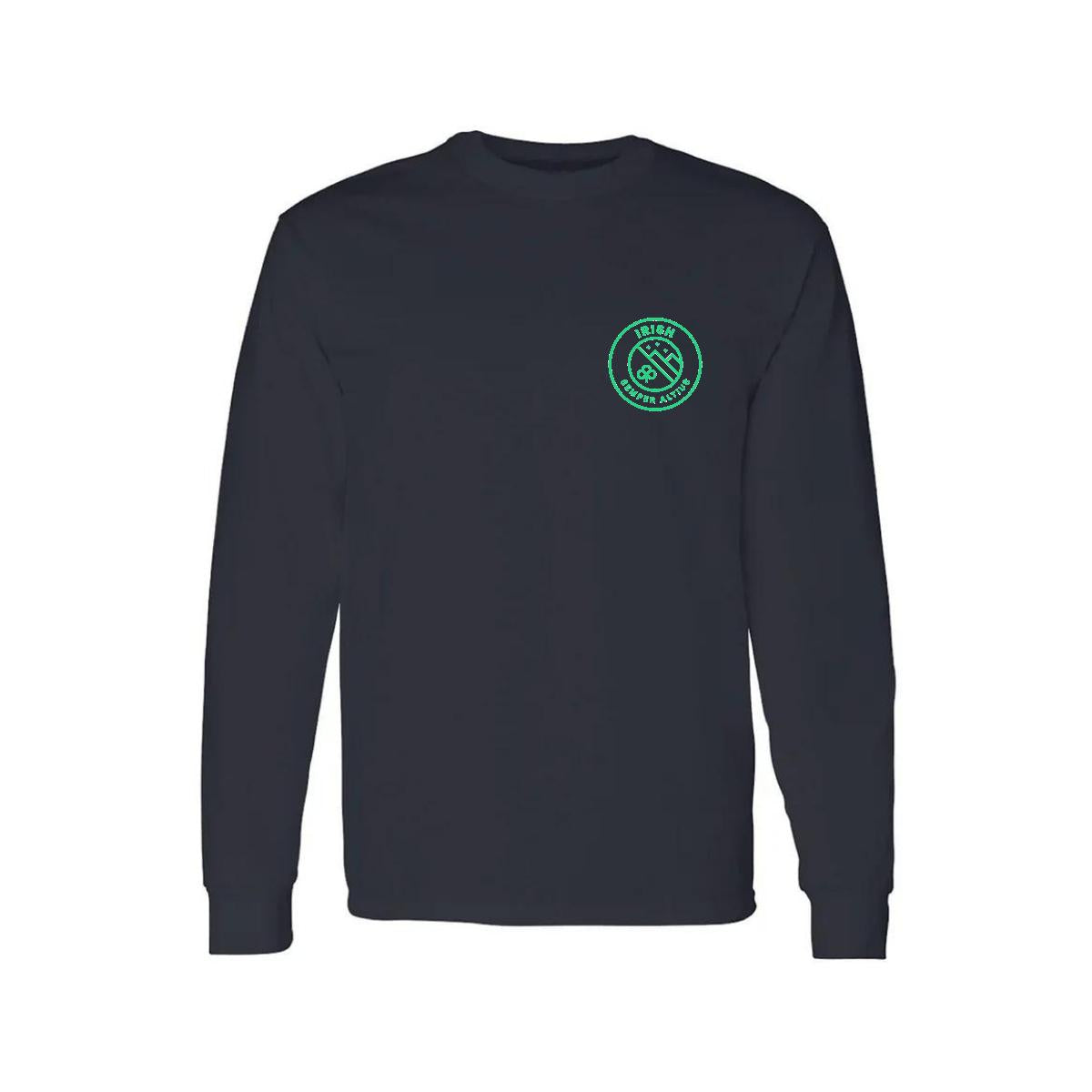 Playera Manga Larga Algodón Negro Escudo