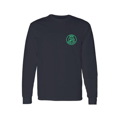 Playera Manga Larga Algodón Negro Escudo