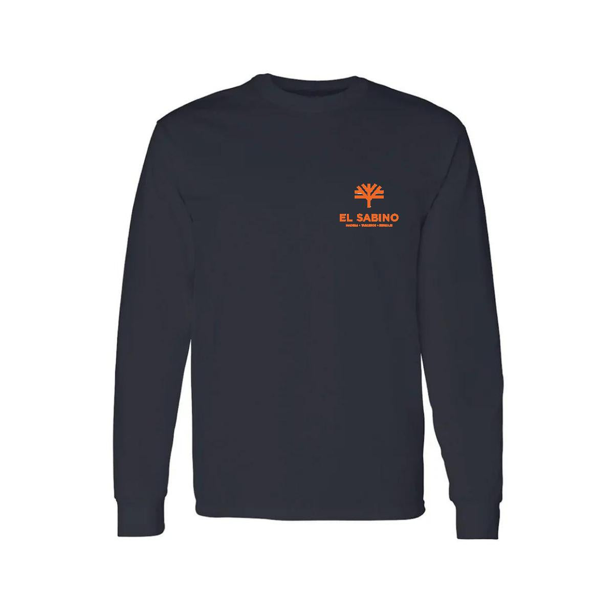Playera Manga Larga Algodón Negro Escudo