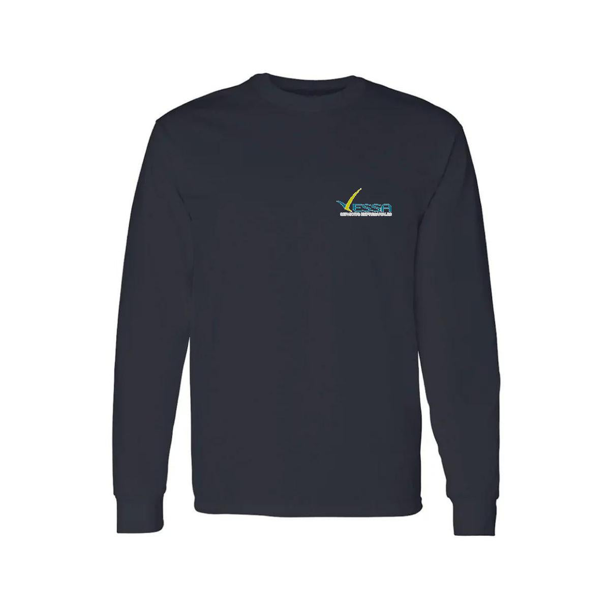 Playera Manga Larga Algodón Negro Escudo