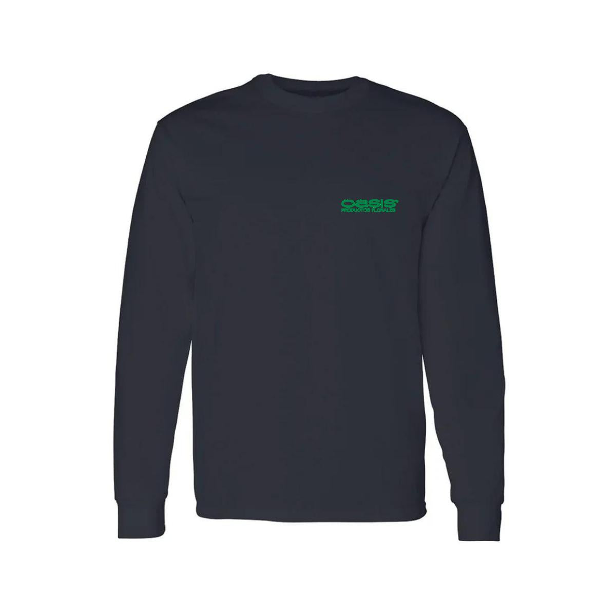 Playera Manga Larga Algodón Negro Escudo
