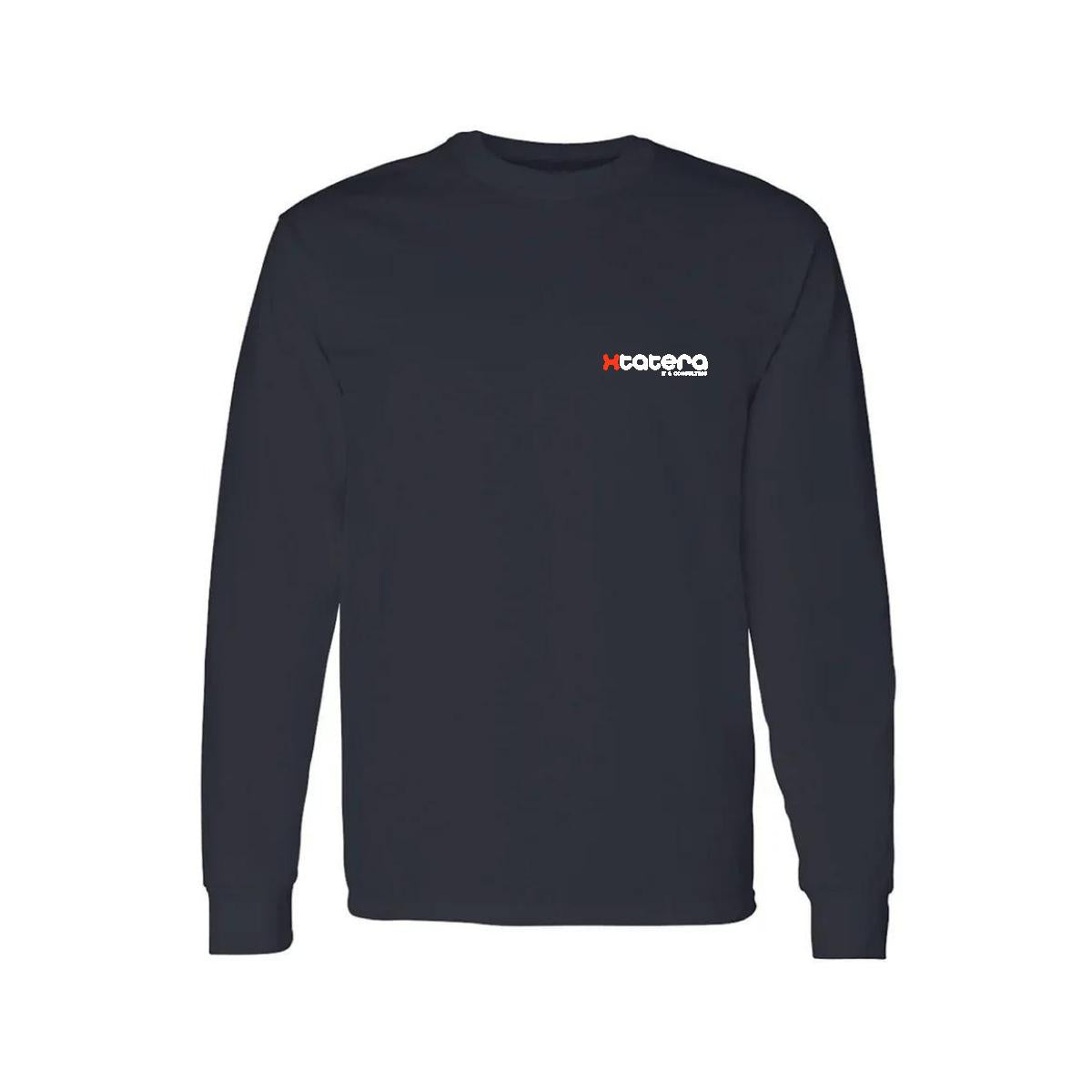Playera Manga Larga Algodón Negro Escudo