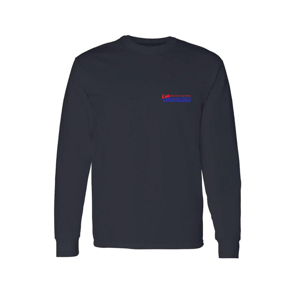 Playera Manga Larga Algodón Negro Escudo