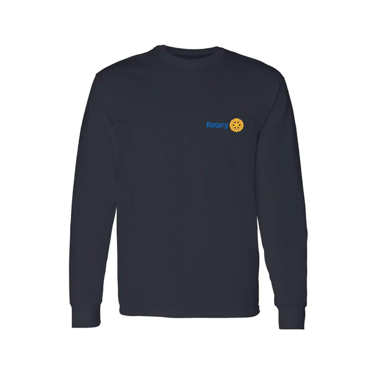 Playera Manga Larga Algodón Negro Escudo