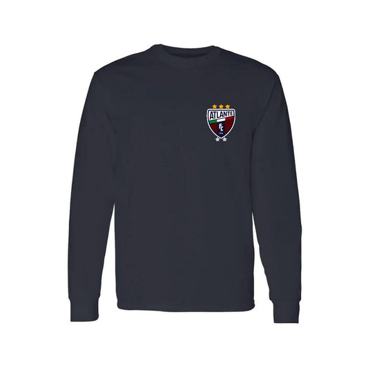 Playera Manga Larga Algodón Negro Escudo