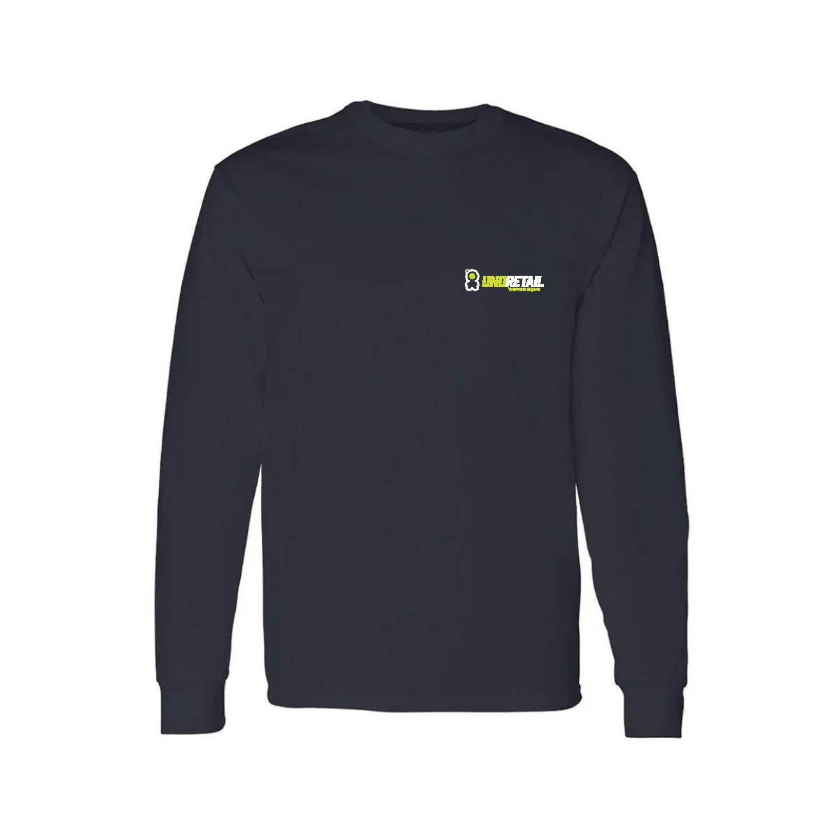 Playera Manga Larga Algodón Negro Escudo