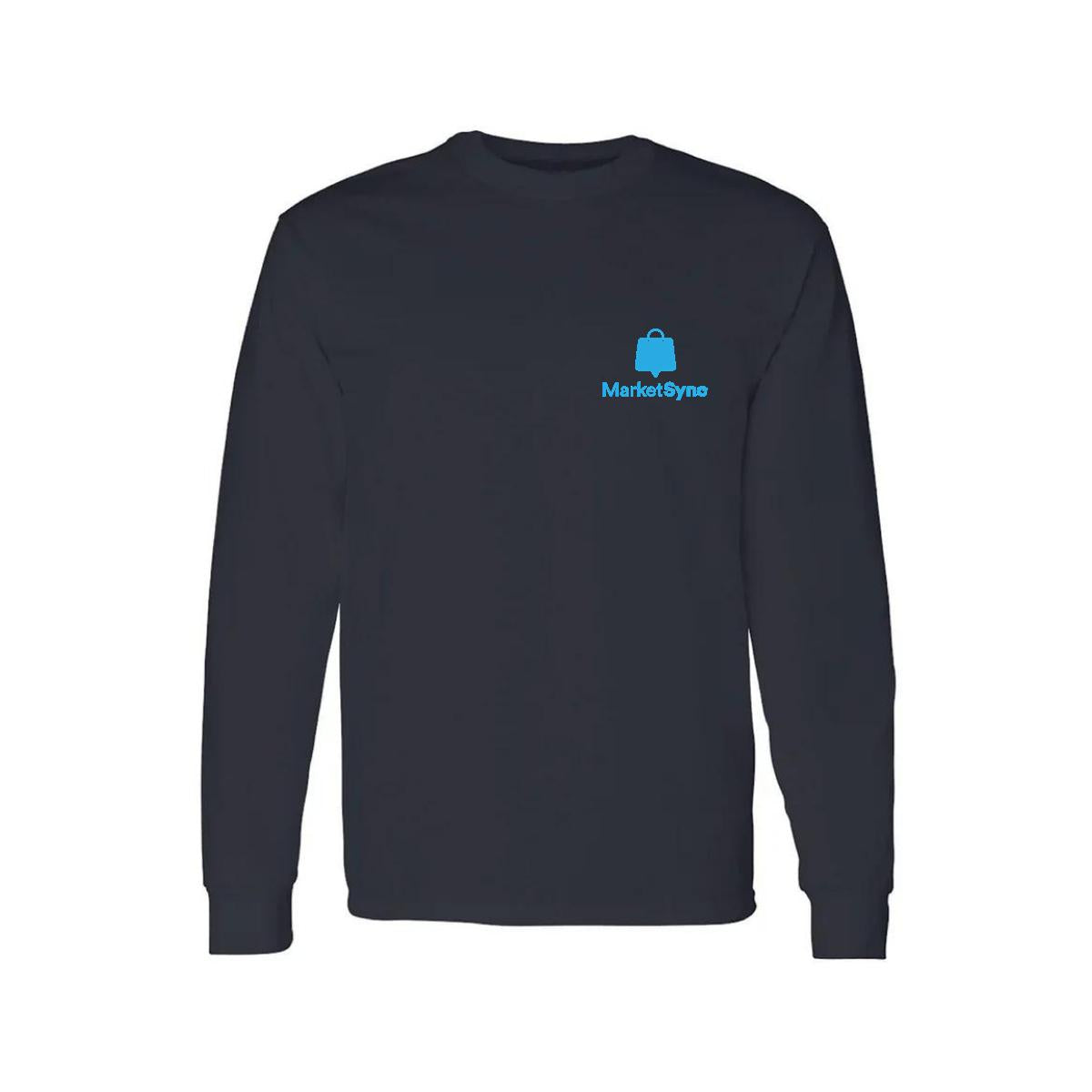 Playera Manga Larga Algodón Negro Escudo
