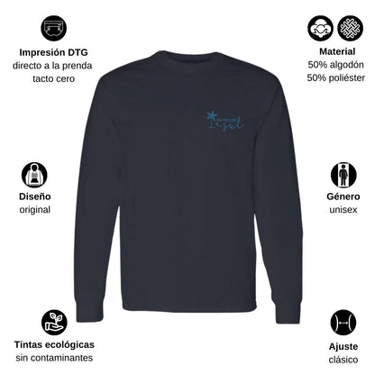 Playera Manga Larga Algodón Negro Escudo