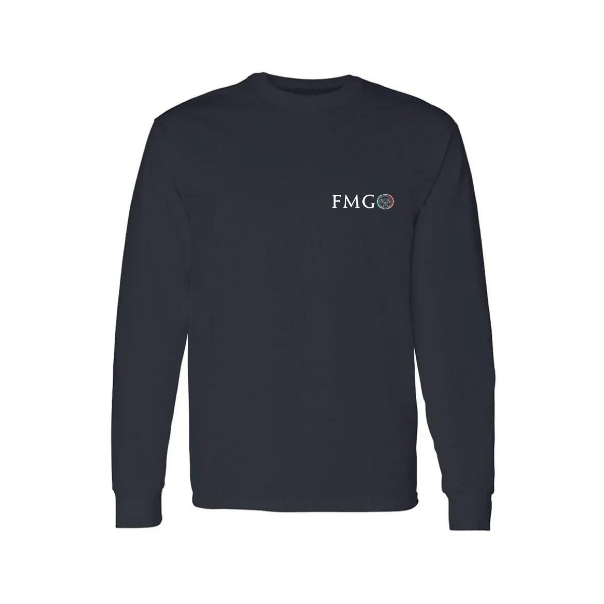 Playera Manga Larga Algodón Negro Escudo