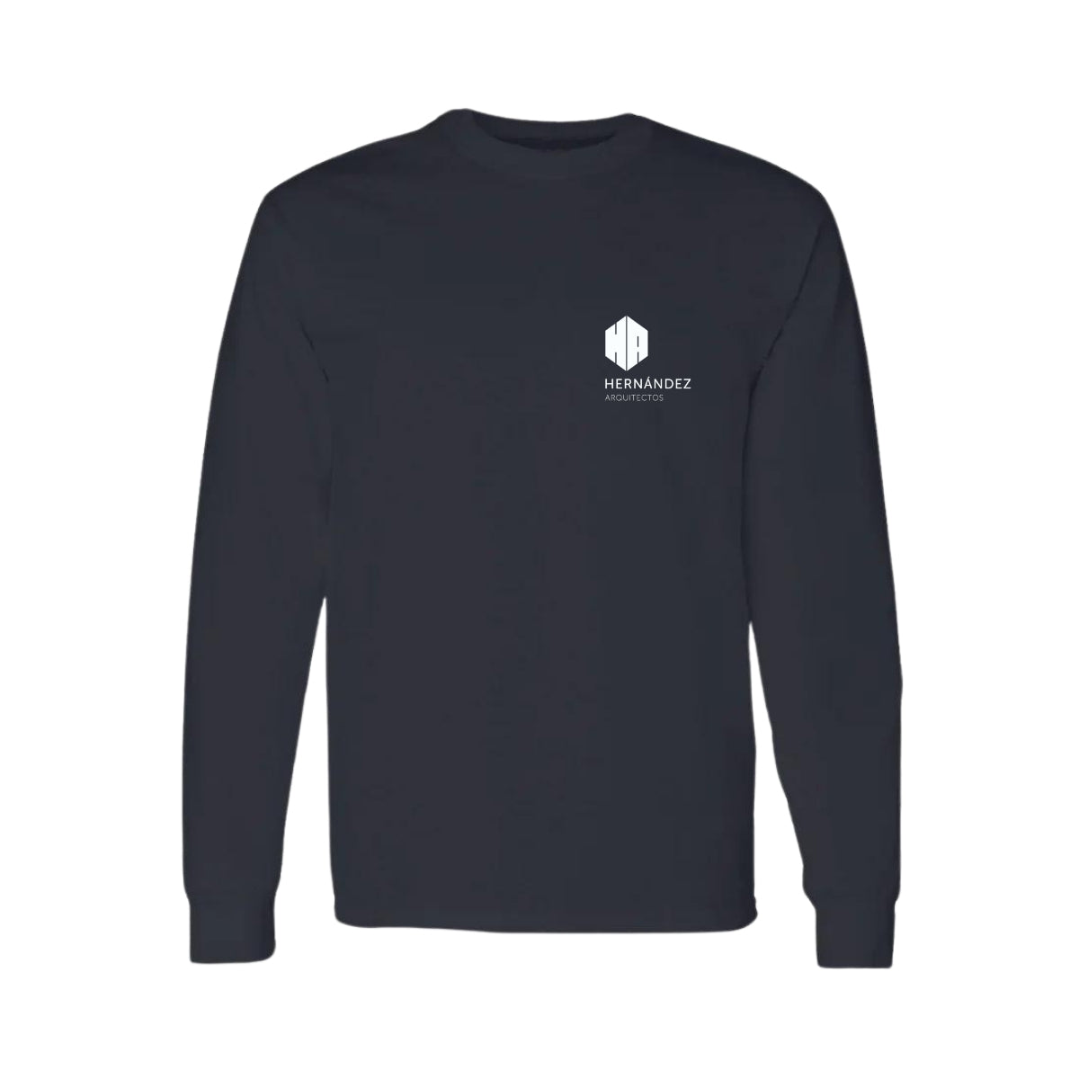 Playera Manga Larga Algodón Negro Escudo