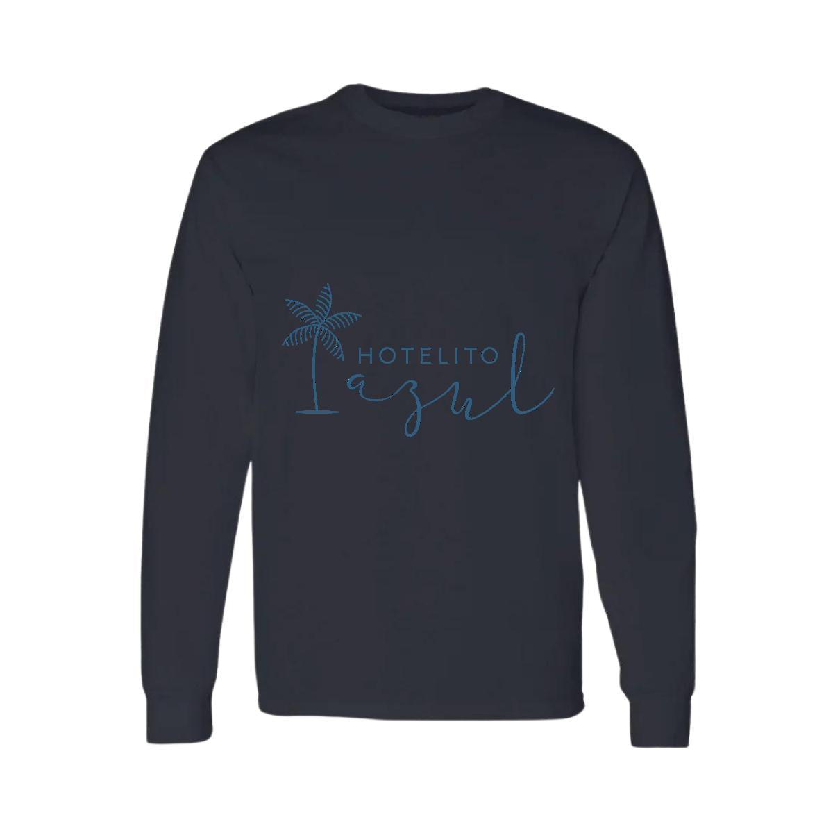 Playera Manga Larga Algodón Negro Logo
