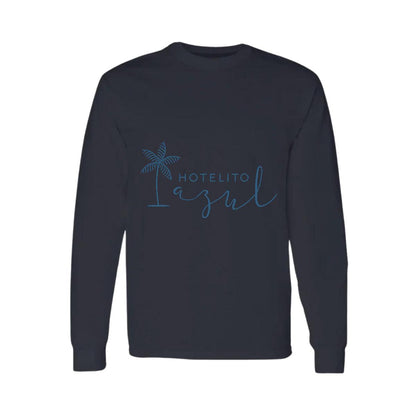 Playera Manga Larga Algodón Negro Logo