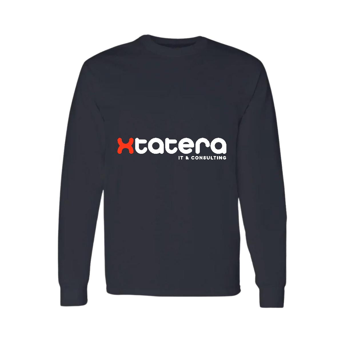 Playera Manga Larga Algodón Negro Logo