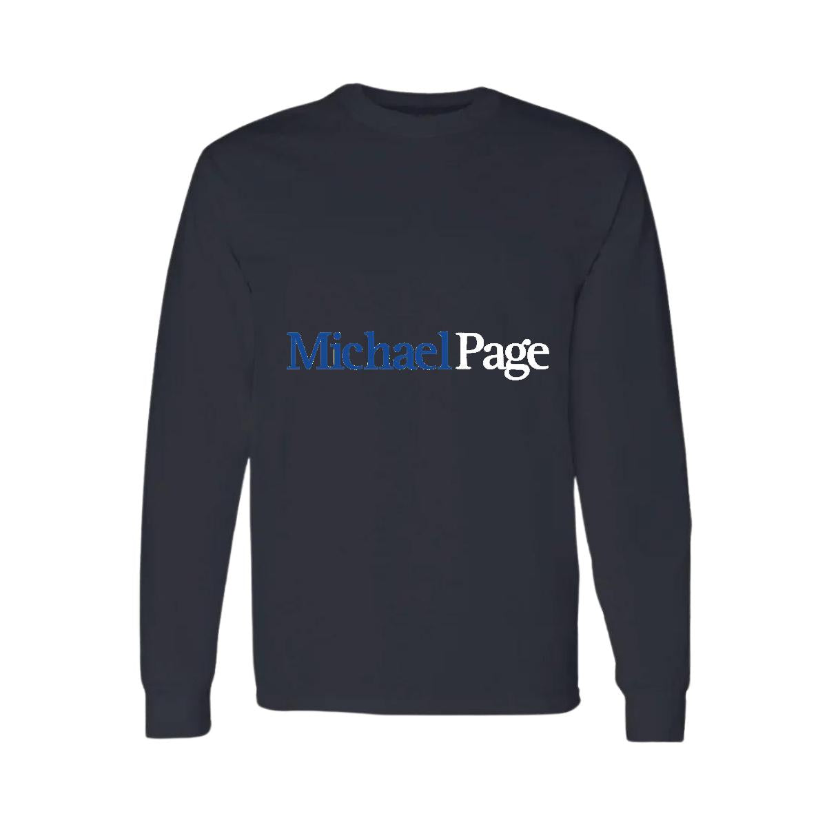 Playera Manga Larga Algodón Negro Logo