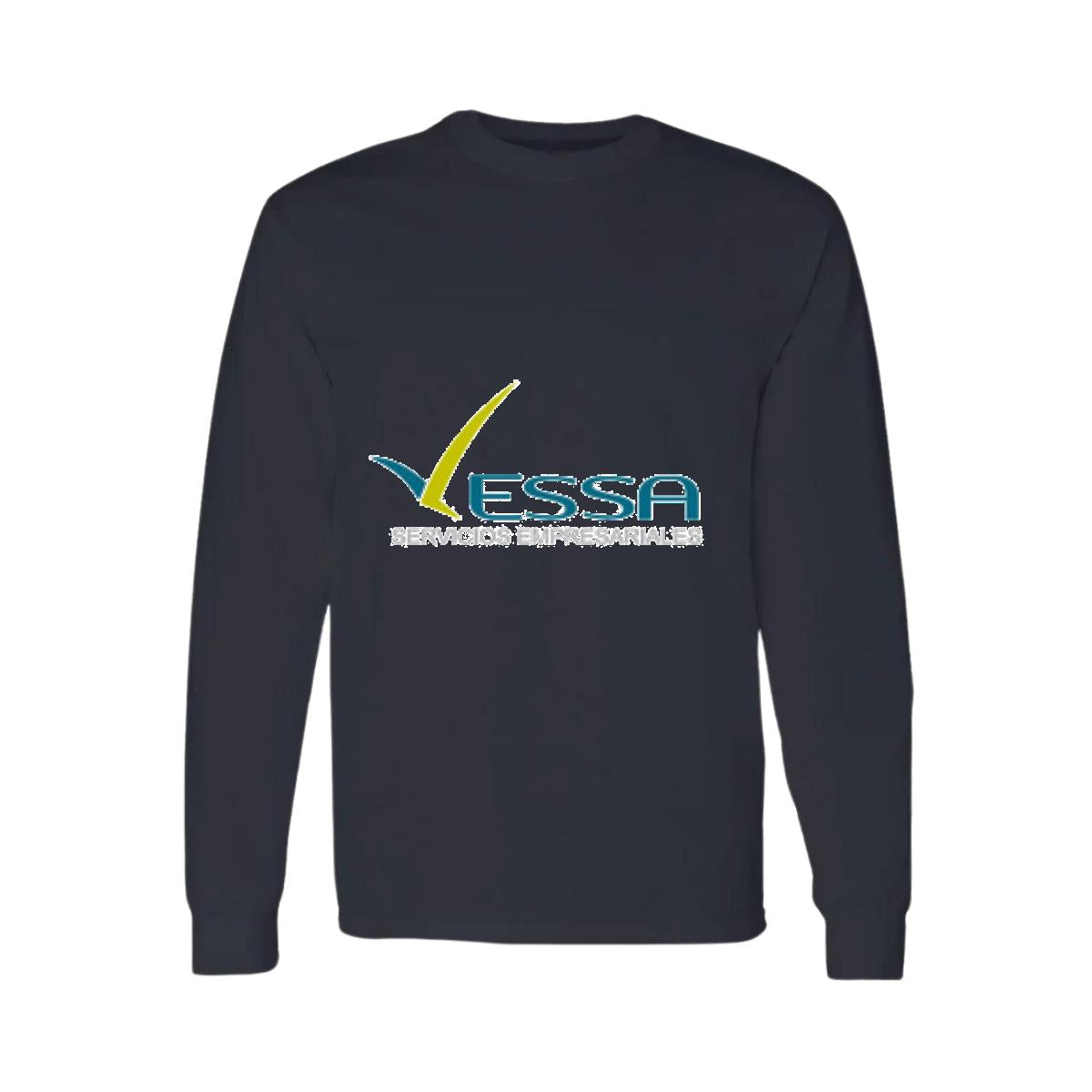 Playera Manga Larga Algodón Negro Logo
