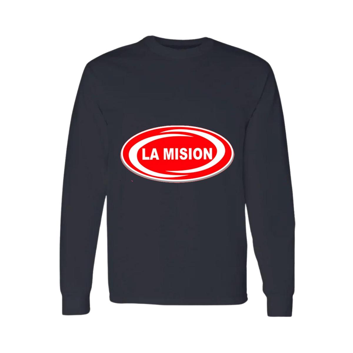 Playera Manga Larga Algodón Negro Logo