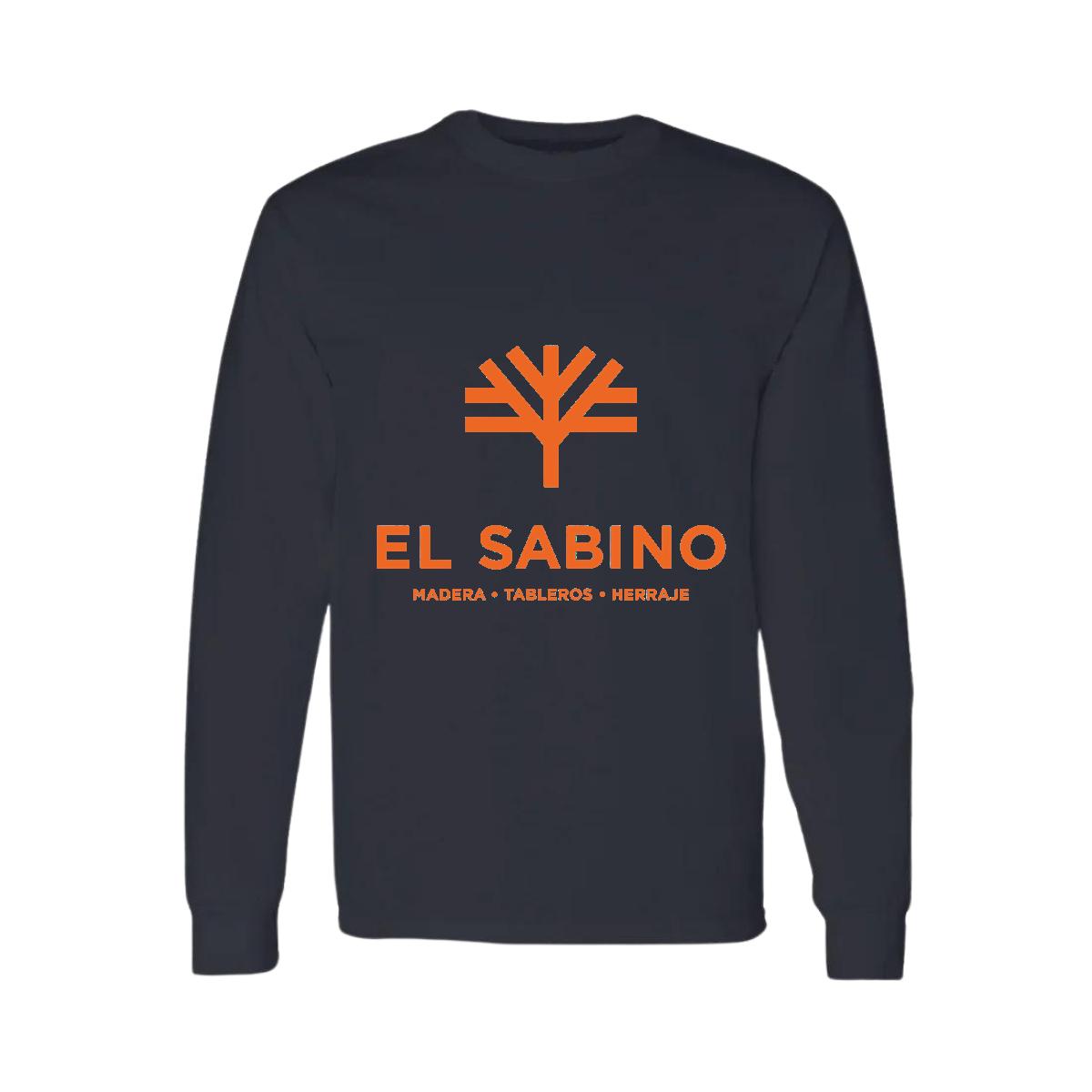 Playera Manga Larga Algodón Negro Logo
