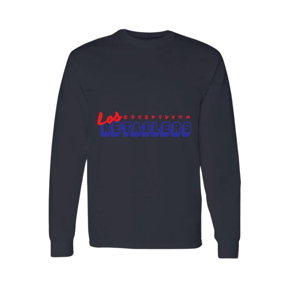 Playera Manga Larga Algodón Negro Logo