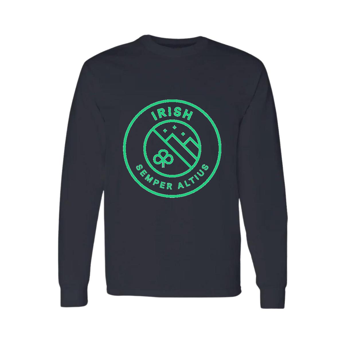 Playera Manga Larga Algodón Negro Logo