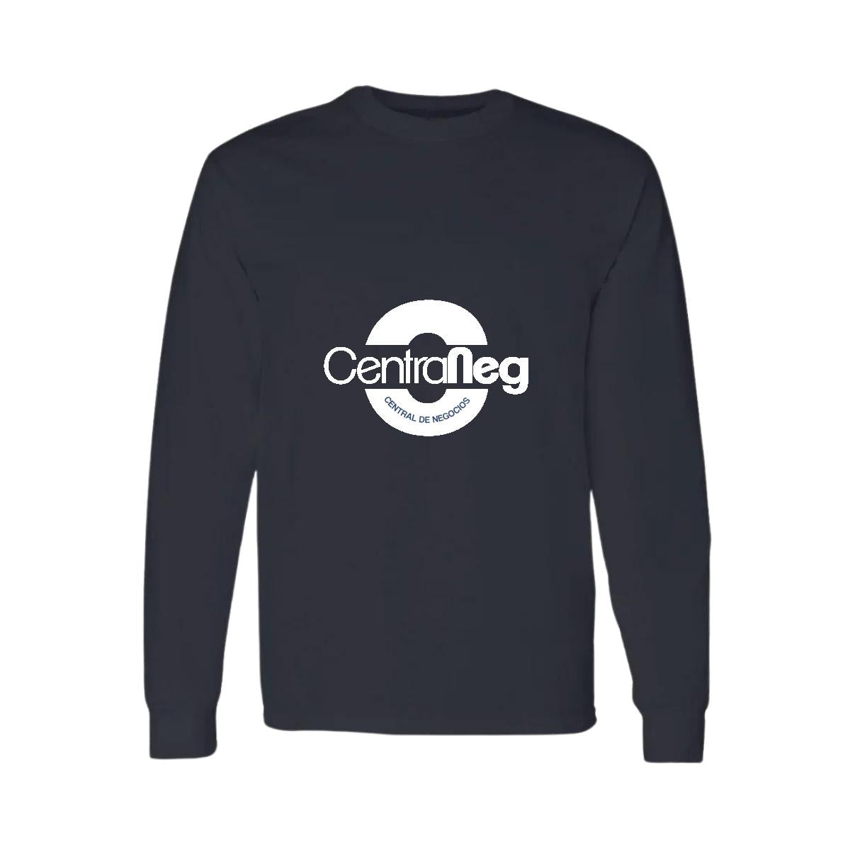 Playera Manga Larga Algodón Negro Logo