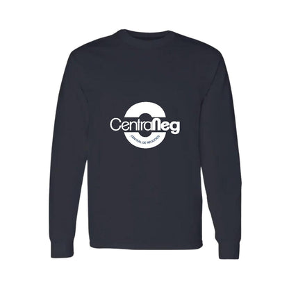 Playera Manga Larga Algodón Negro Logo