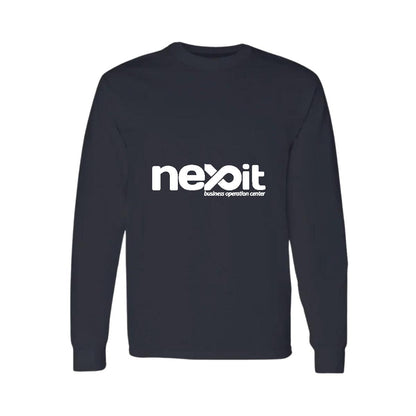 Playera Manga Larga Algodón Negro Logo